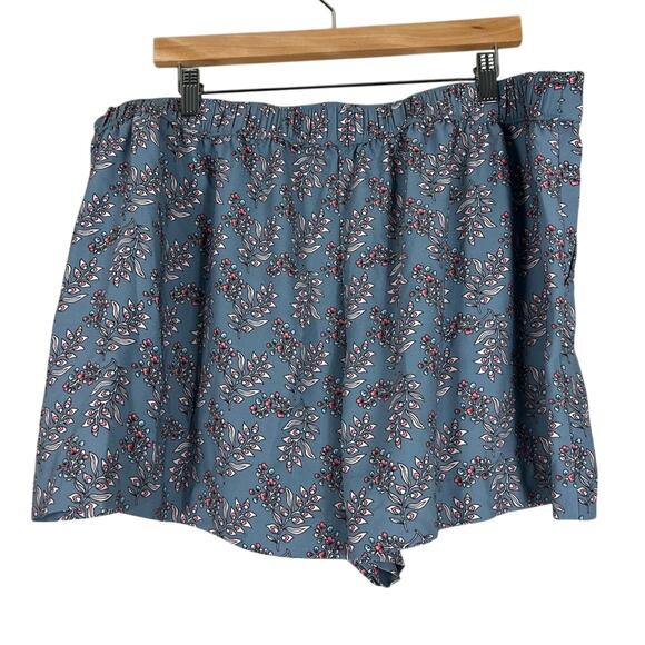 NWT LOFT Shorts Womens XL Blue Floral Pull On 3.5” High Waisted Cottagecore Boho - Picture 3 of 5